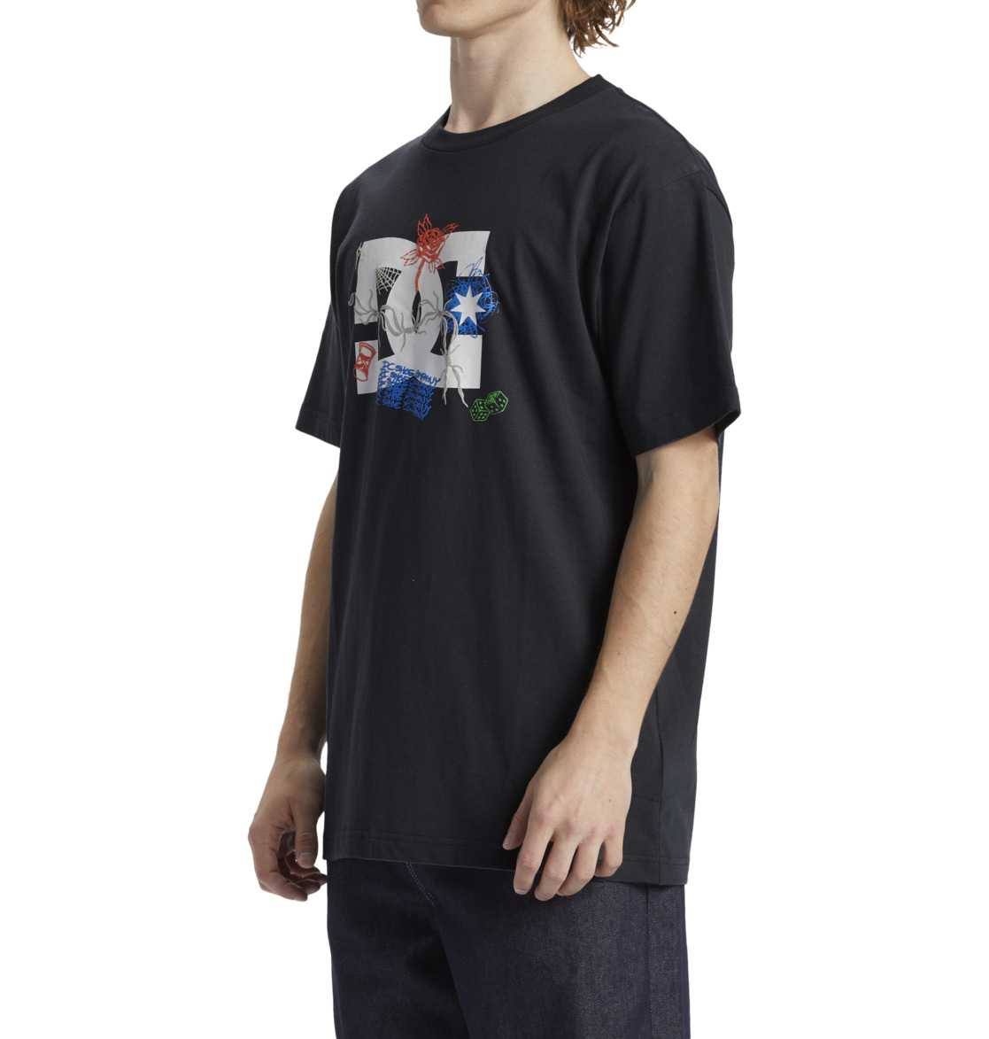 DC Scribble Men T-Shirt Ebony | US-5724PIA