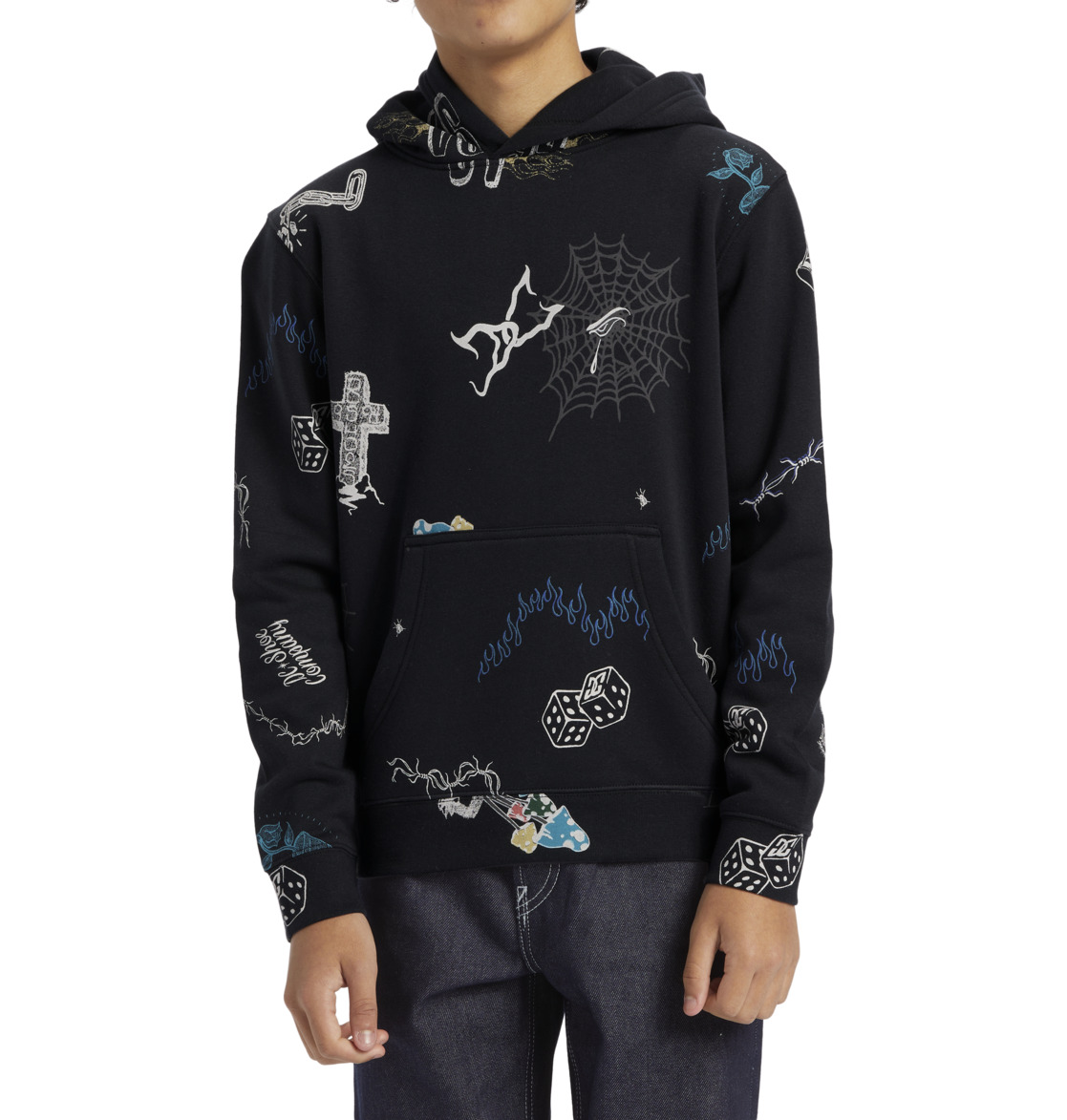 DC Scribble Pullover Kids' Hoodie Black | US-9153CEL