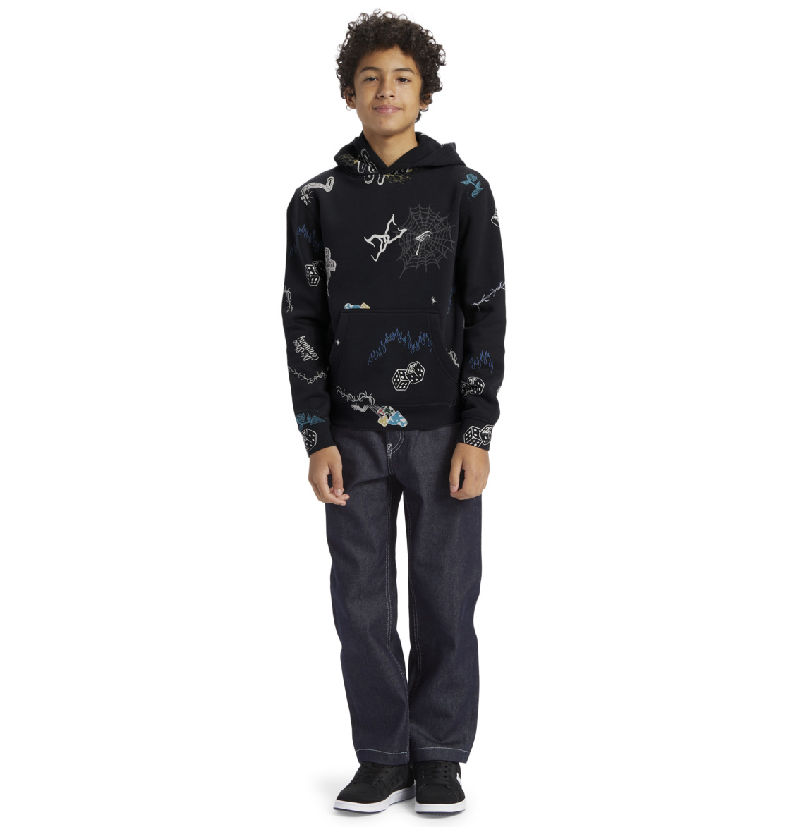 DC Scribble Pullover Kids' Hoodie Black | US-9153CEL