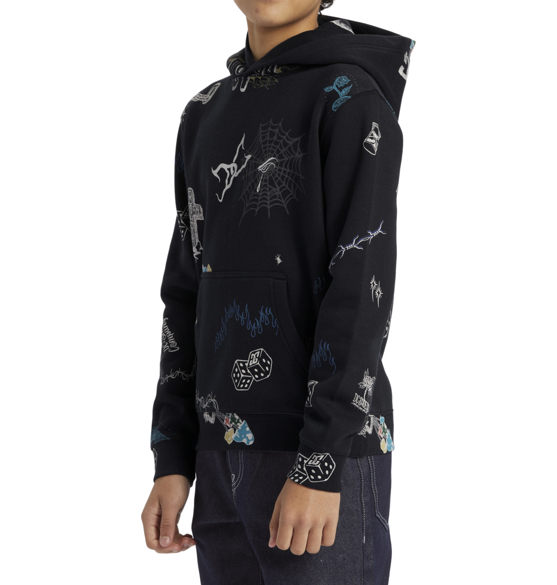 DC Scribble Pullover Kids' Hoodie Black | US-9153CEL