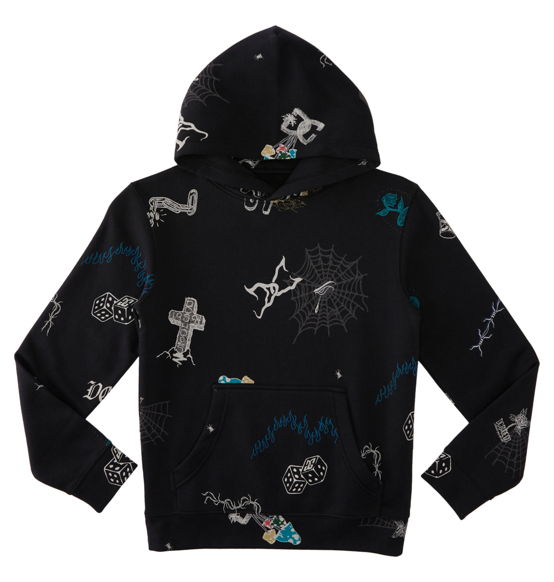 DC Scribble Pullover Kids\' Hoodie Black | US-9153CEL