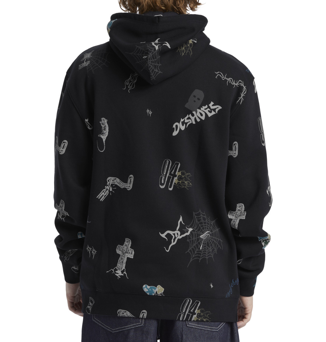 DC Scribble Pullover Men Hoodie Black | US-7841BEX