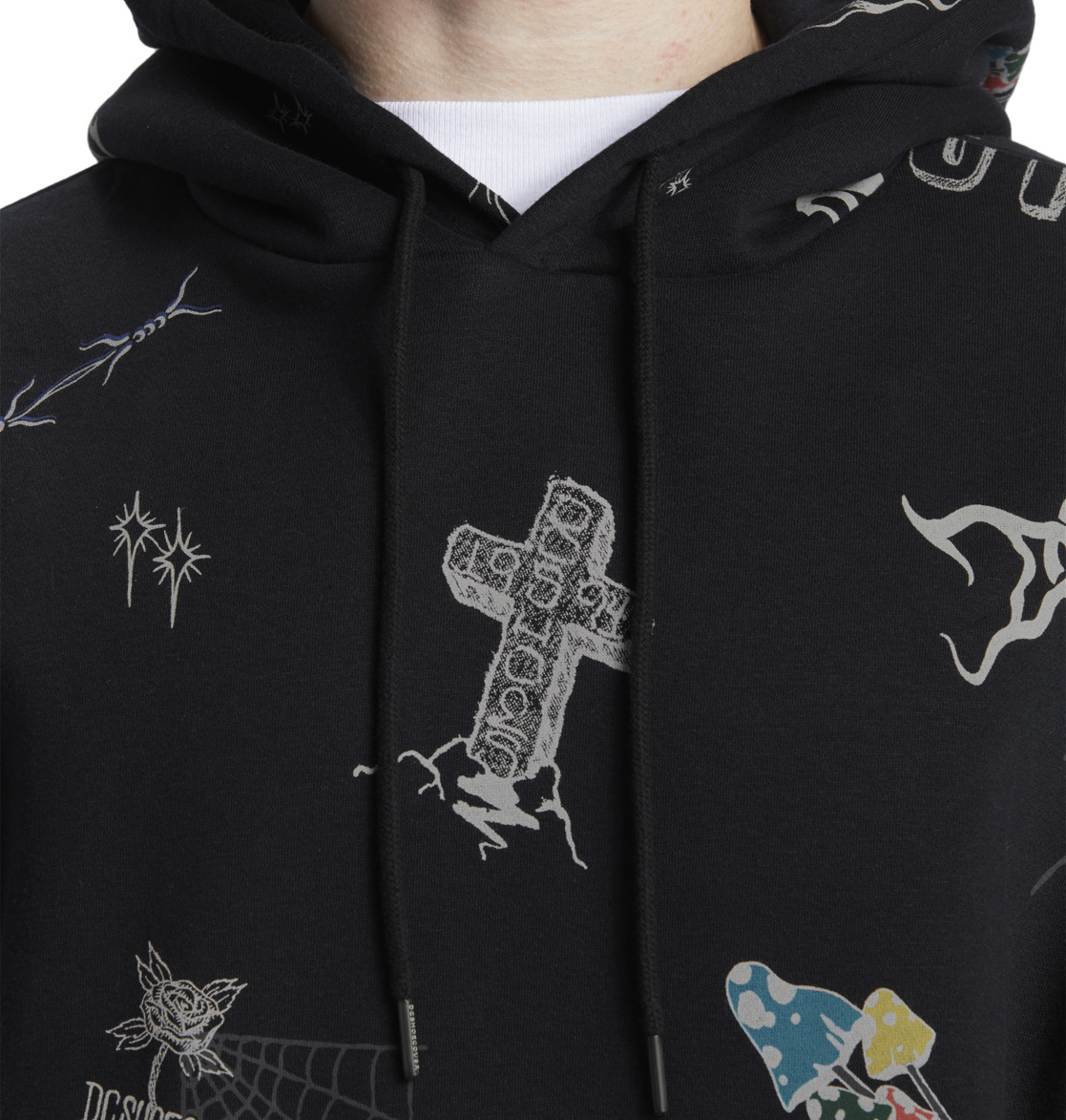 DC Scribble Pullover Men Hoodie Black | US-7841BEX