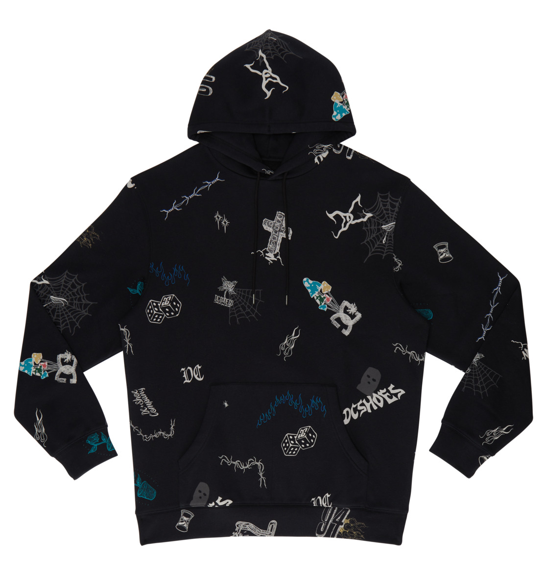 DC Scribble Pullover Men Hoodie Black | US-7841BEX