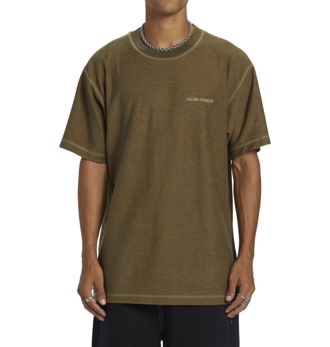 DC Sediment Men T-Shirt Dark Green | US-4302JPY