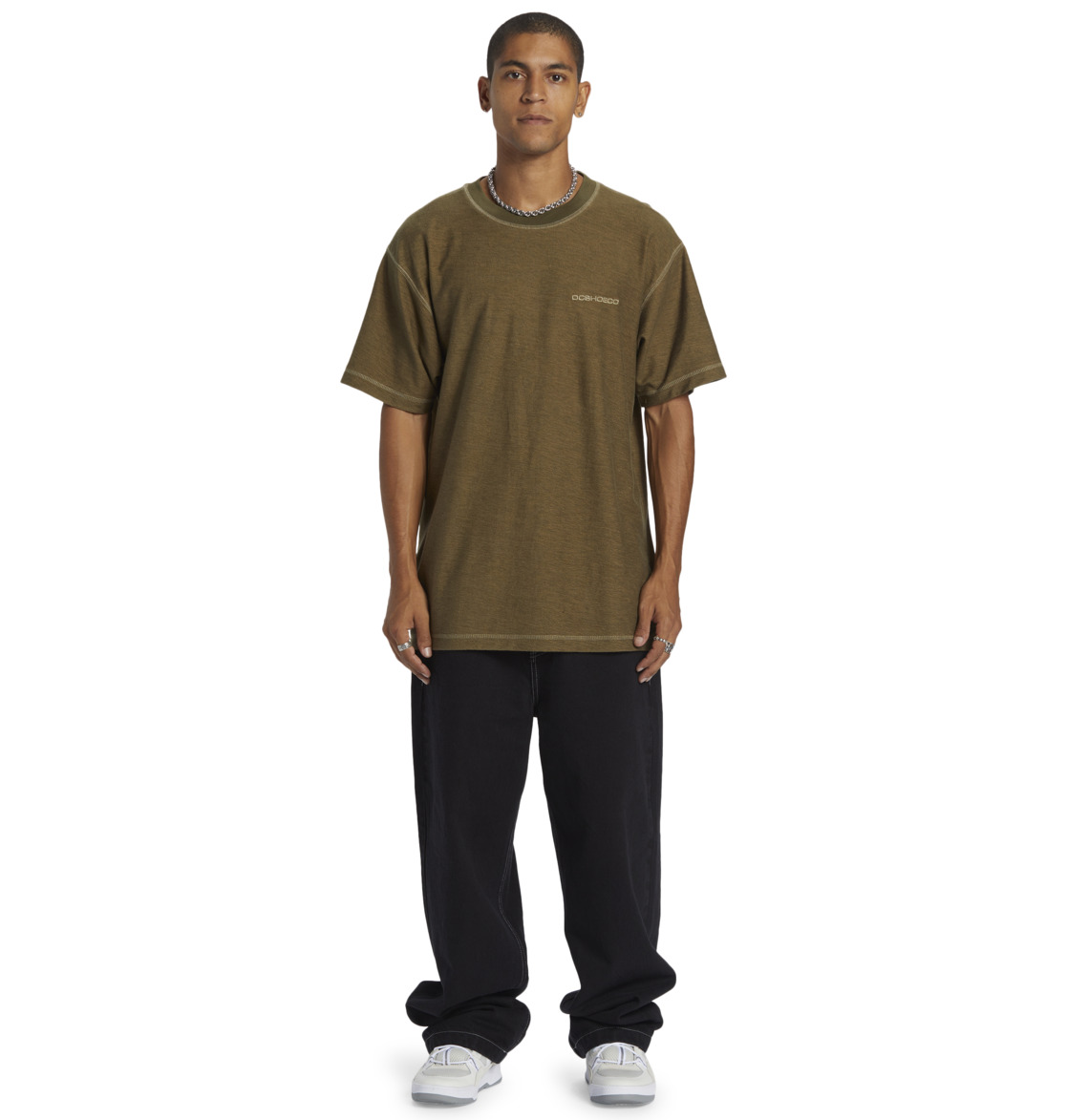 DC Sediment Men T-Shirt Dark Green | US-4302JPY