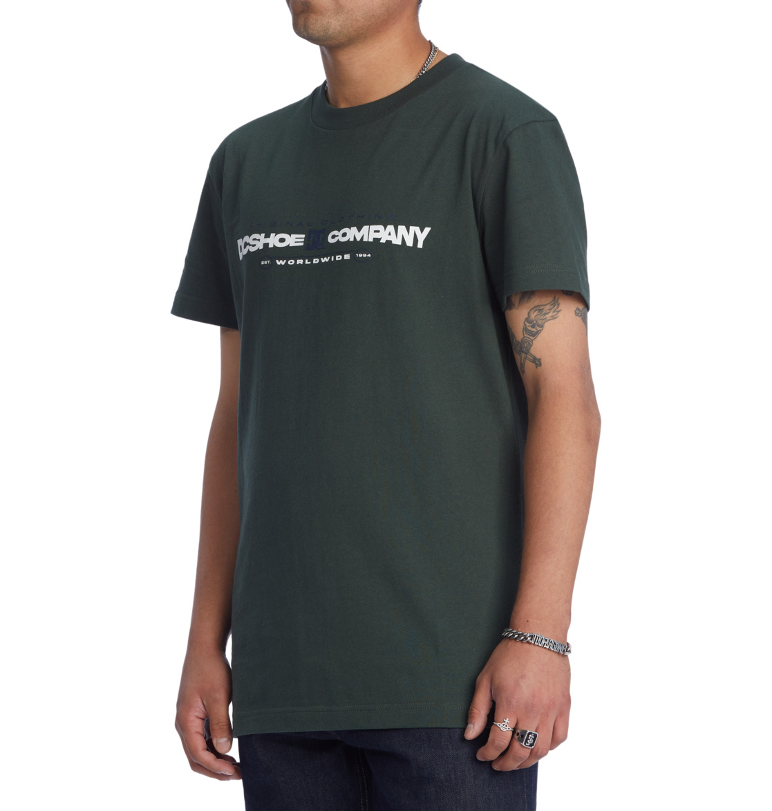 DC Sku Up Men T-Shirt Deep Green | US-6275OSZ