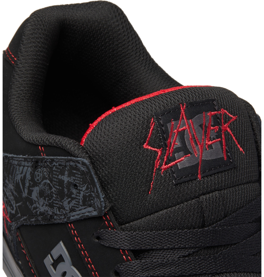 DC Slayer Pure Leather Men Sneakers Black / Grey / Red | US-0768OQZ