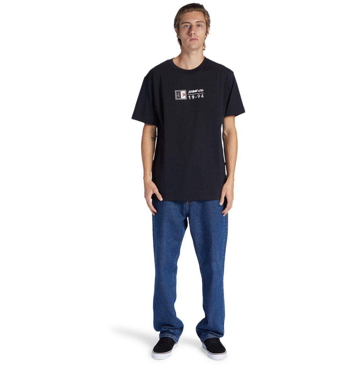 DC Split Star Men T-Shirt Black | US-1802FNU