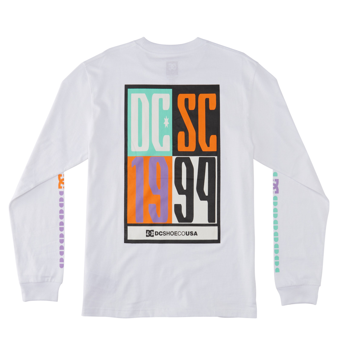 DC Sportster Long Sleeve Men T-Shirt White | US-9784MLP