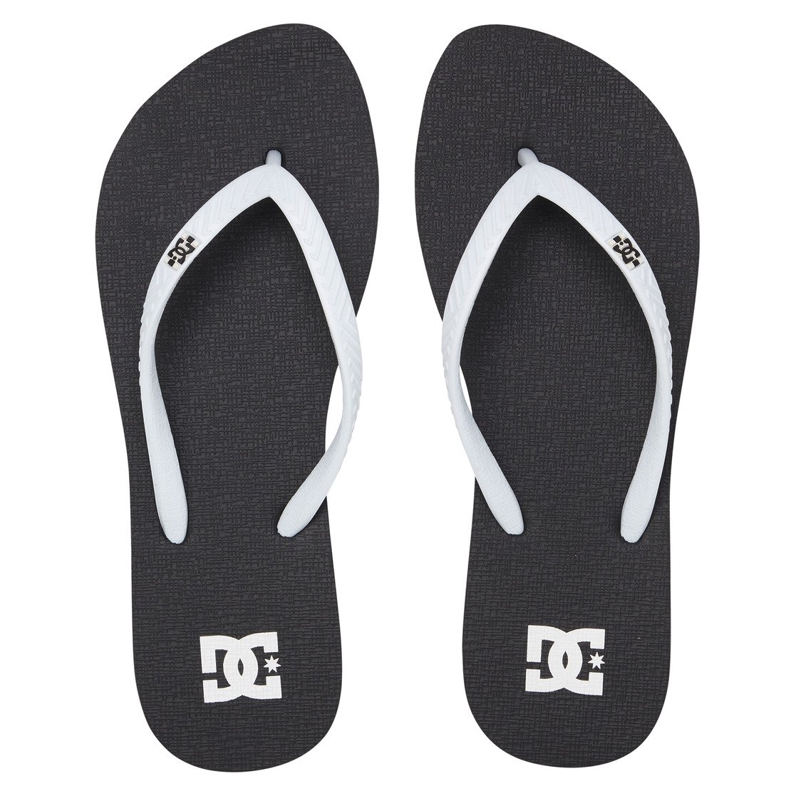 DC Spray Women Flip Flops Black / White | US-0149GHE