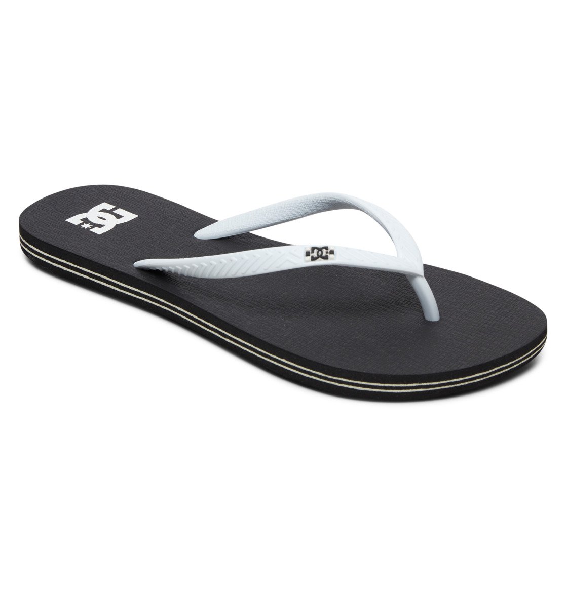 DC Spray Women Flip Flops Black / White | US-0149GHE