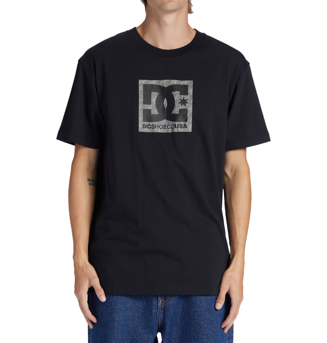 DC Square Star Fill Men T-Shirt Black | US-2084UTN