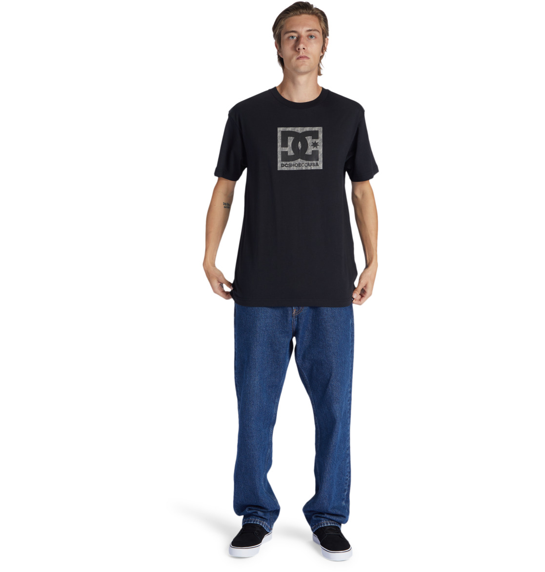 DC Square Star Fill Men T-Shirt Black | US-2084UTN