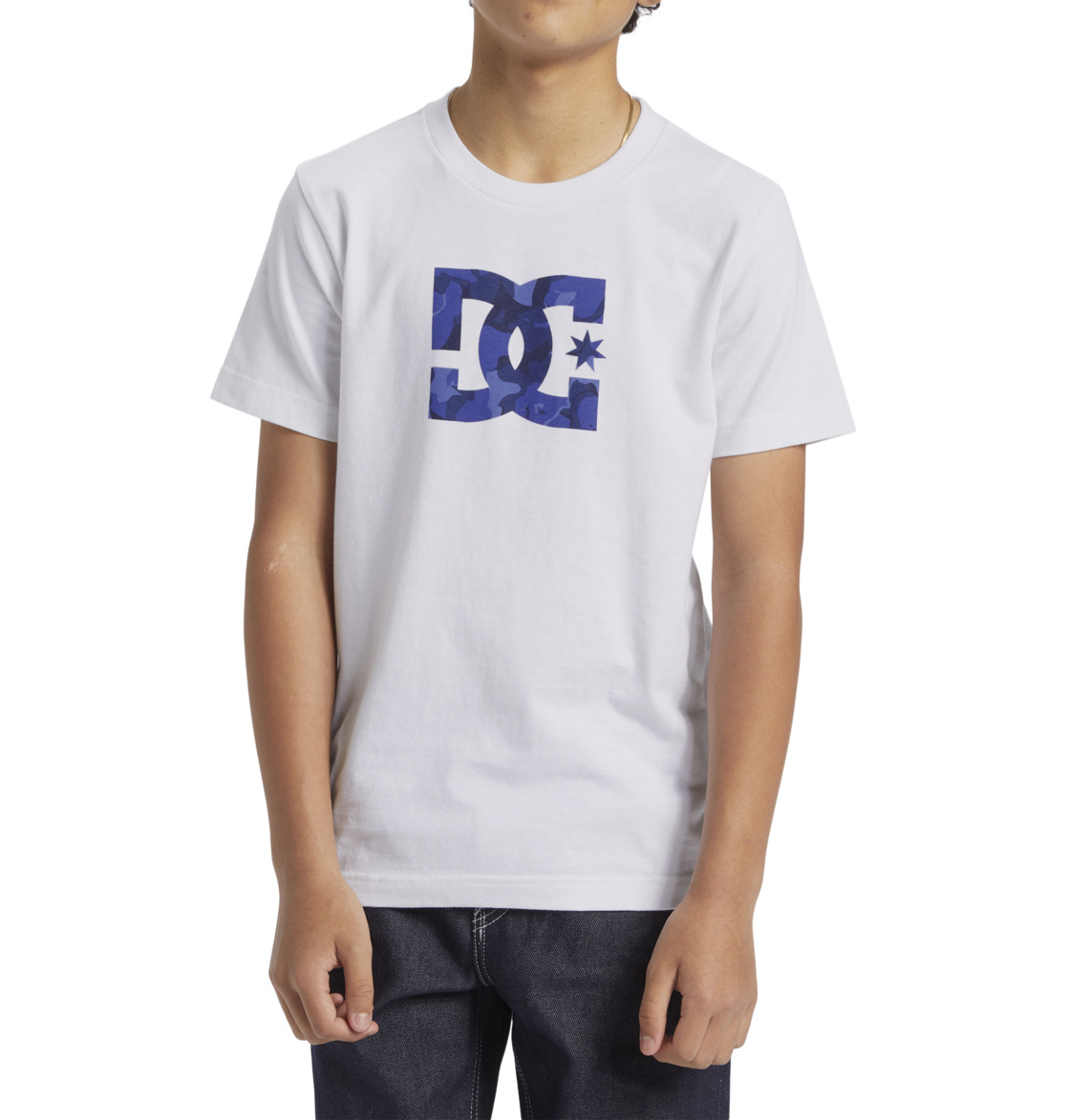 DC Star Kids' T-Shirt White / Camo | US-8401OMR