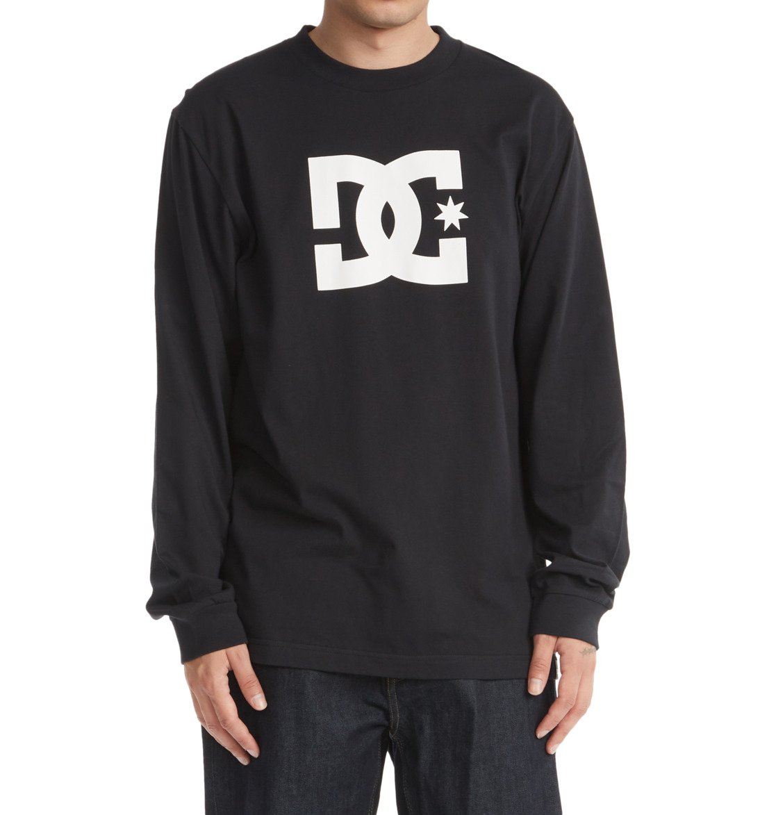 DC Star Long Sleeve Men T-Shirt Black | US-2369EWV