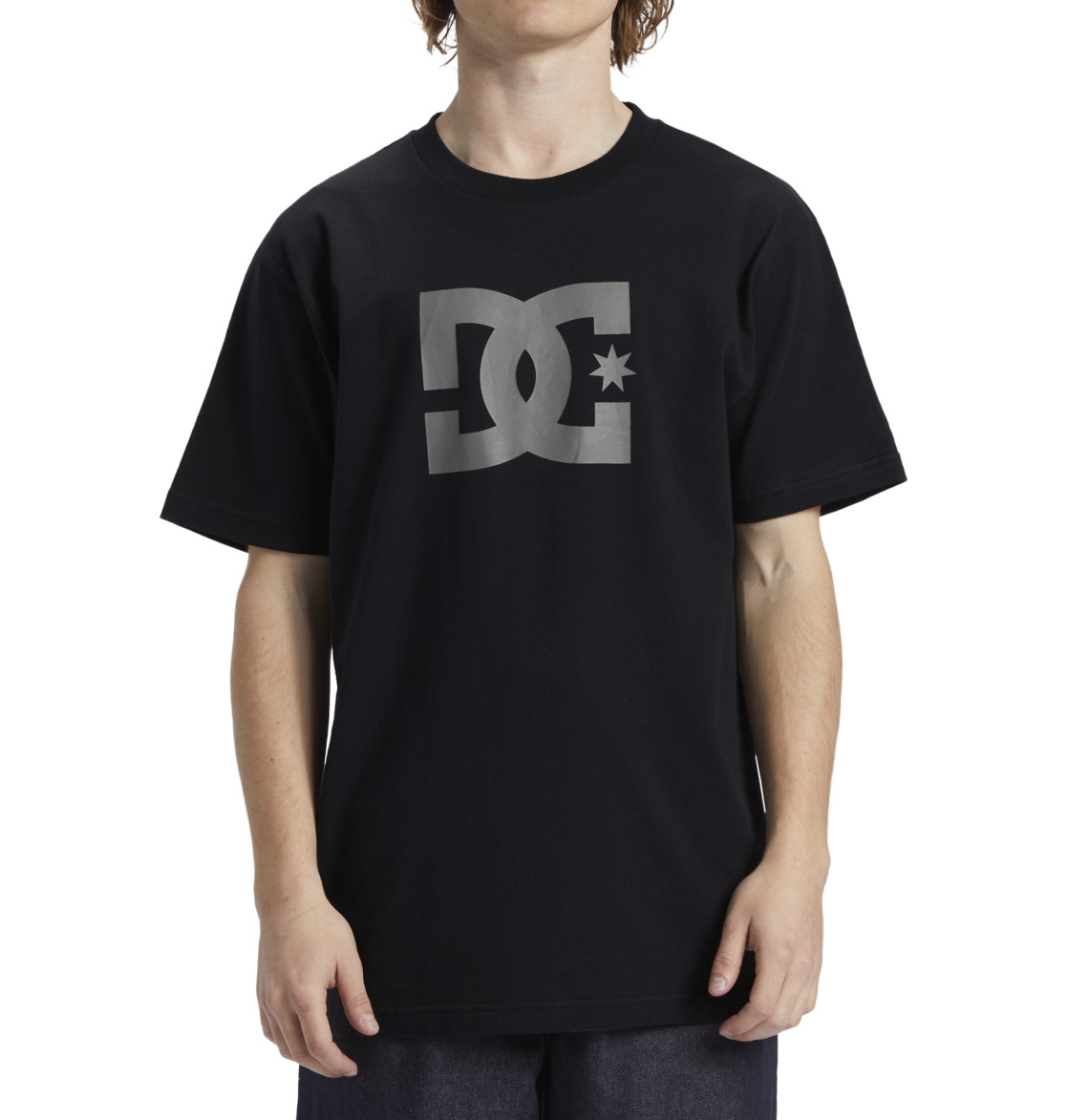 DC Star Men T-Shirt Black / Grey | US-8527ODN