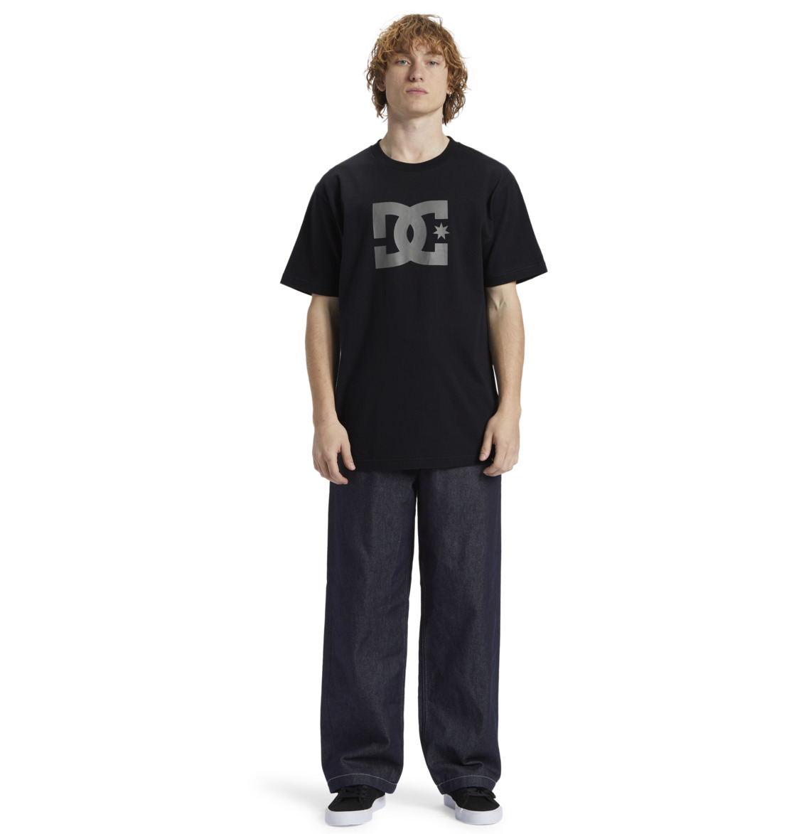 DC Star Men T-Shirt Black / Grey | US-8527ODN