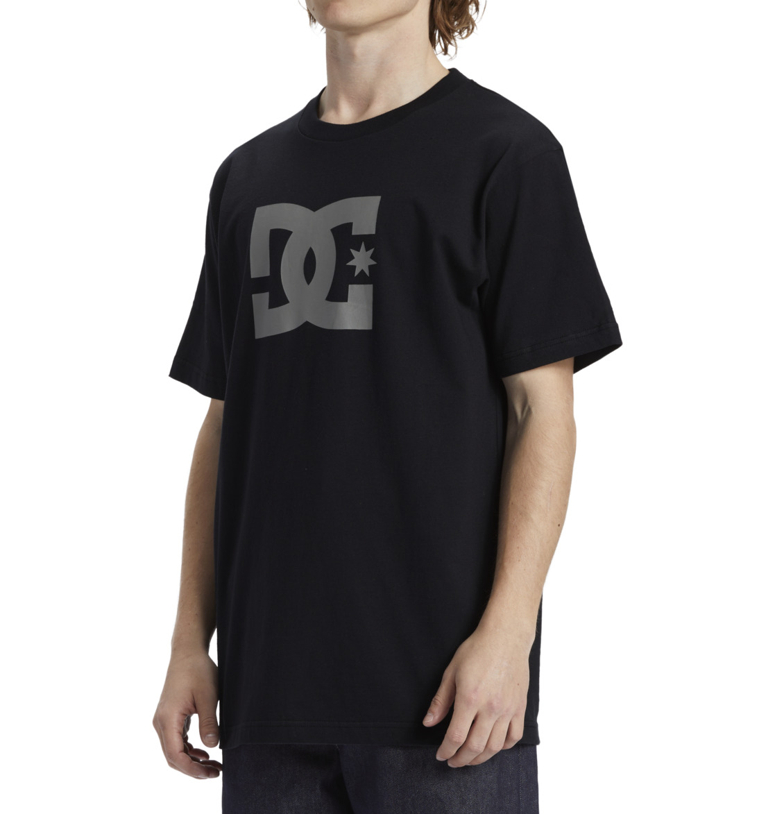 DC Star Men T-Shirt Black / Grey | US-8527ODN