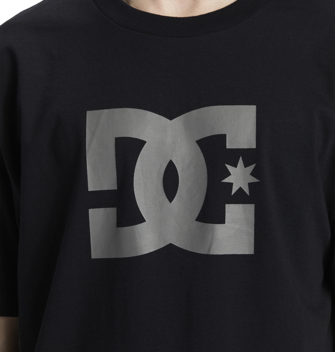 DC Star Men T-Shirt Black / Grey | US-8527ODN