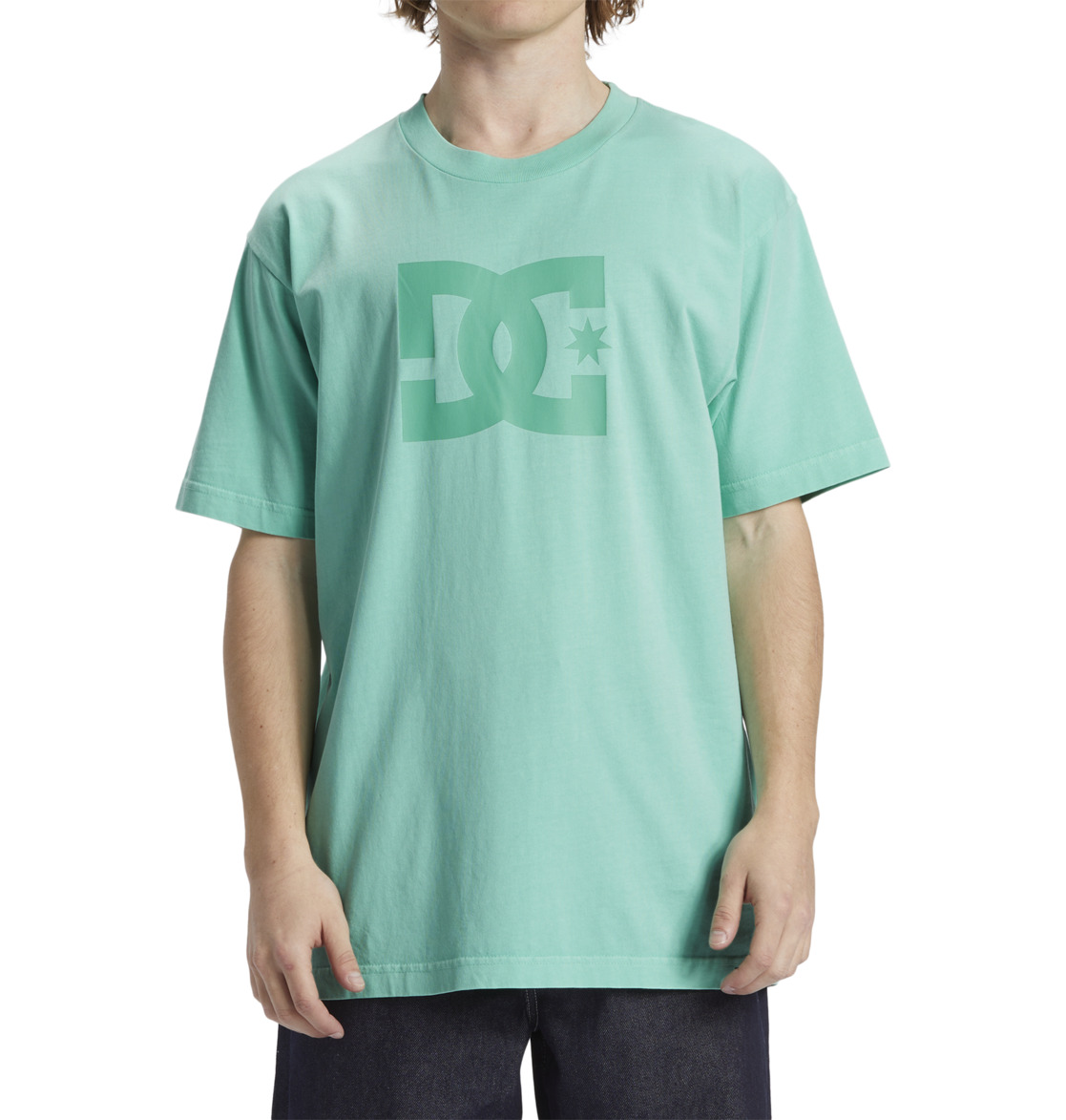 DC Star Men T-Shirt Green Wash | US-2106LUO