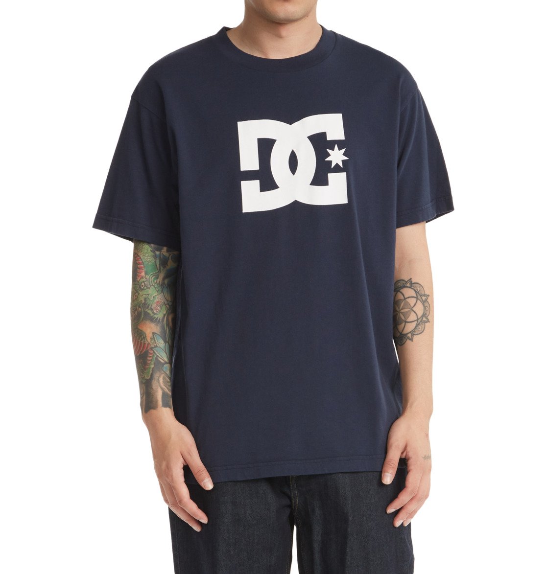 DC Star Men T-Shirt Navy | US-3261QJH