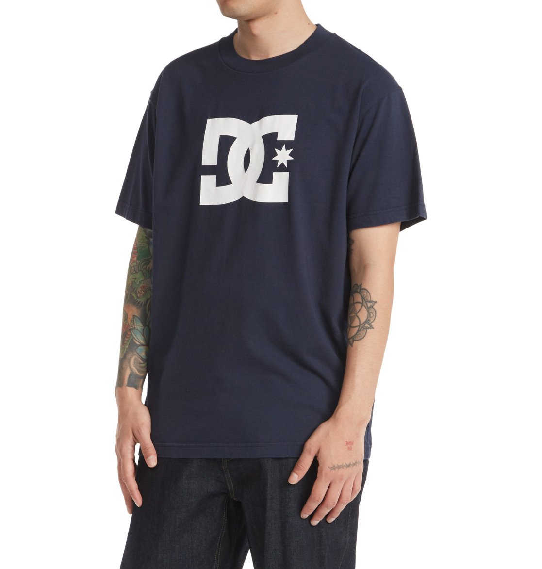 DC Star Men T-Shirt Navy | US-3261QJH