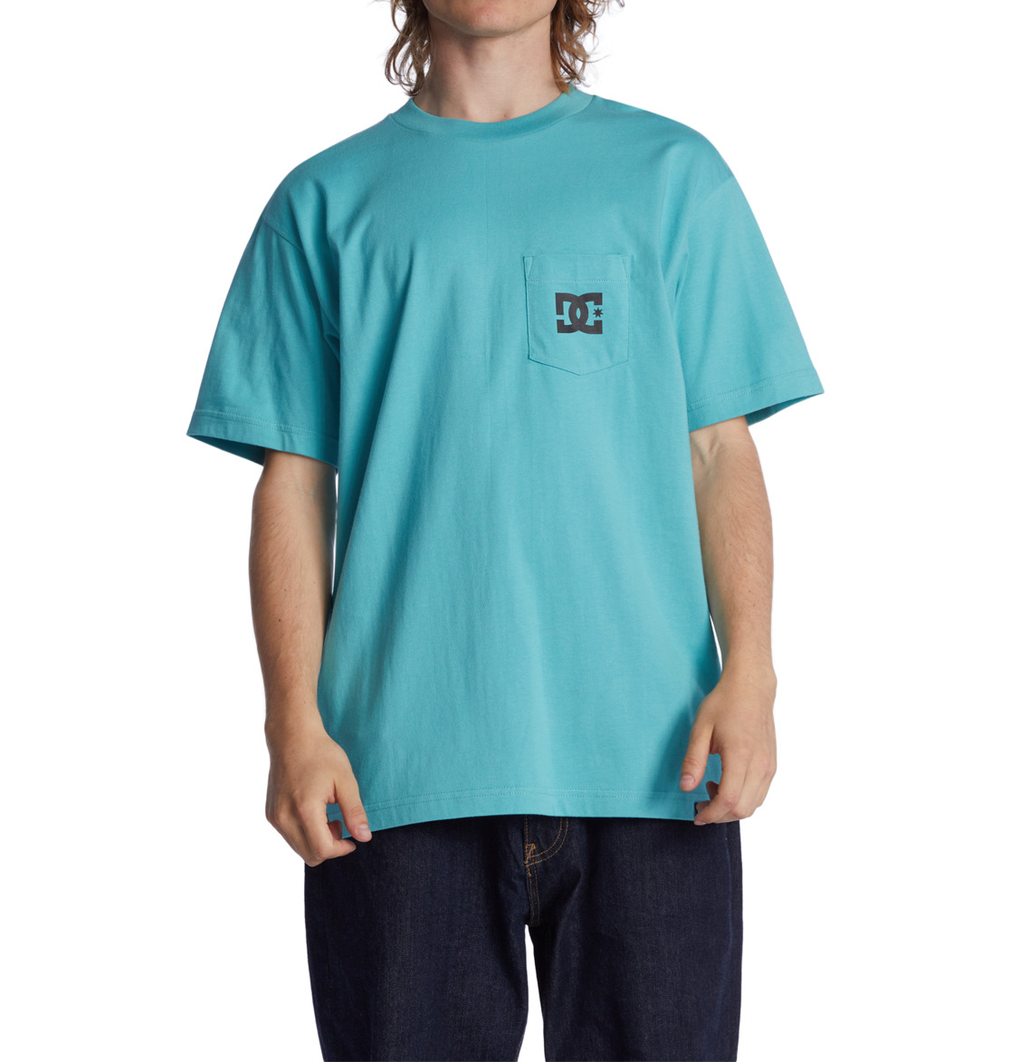 DC Star Men T-Shirt Turquoise | US-8560BFG