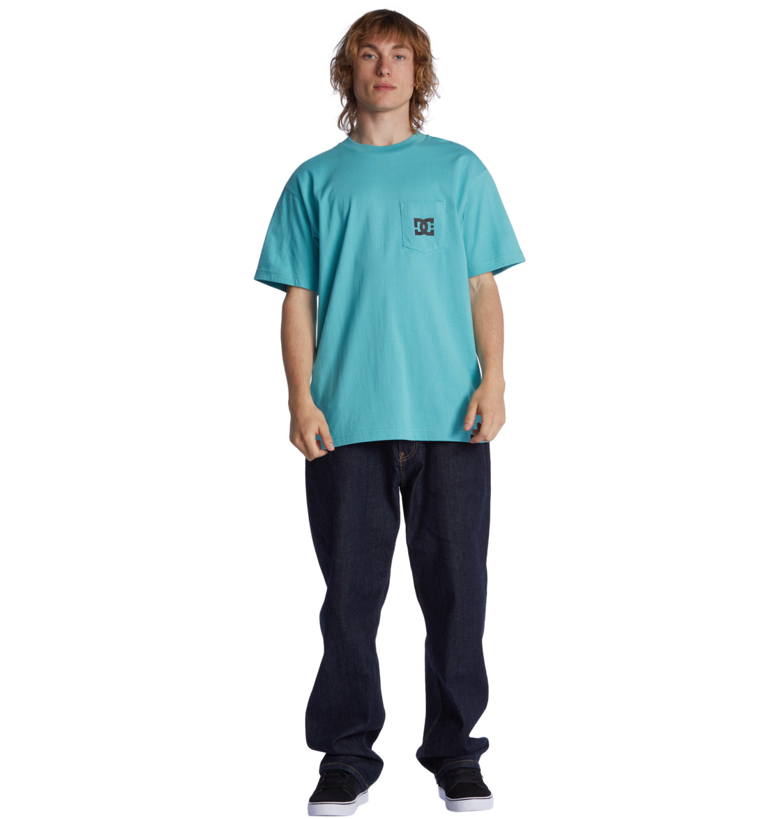 DC Star Men T-Shirt Turquoise | US-8560BFG