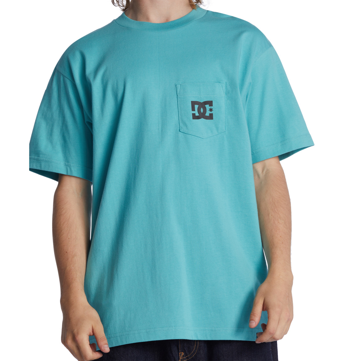 DC Star Men T-Shirt Turquoise | US-8560BFG