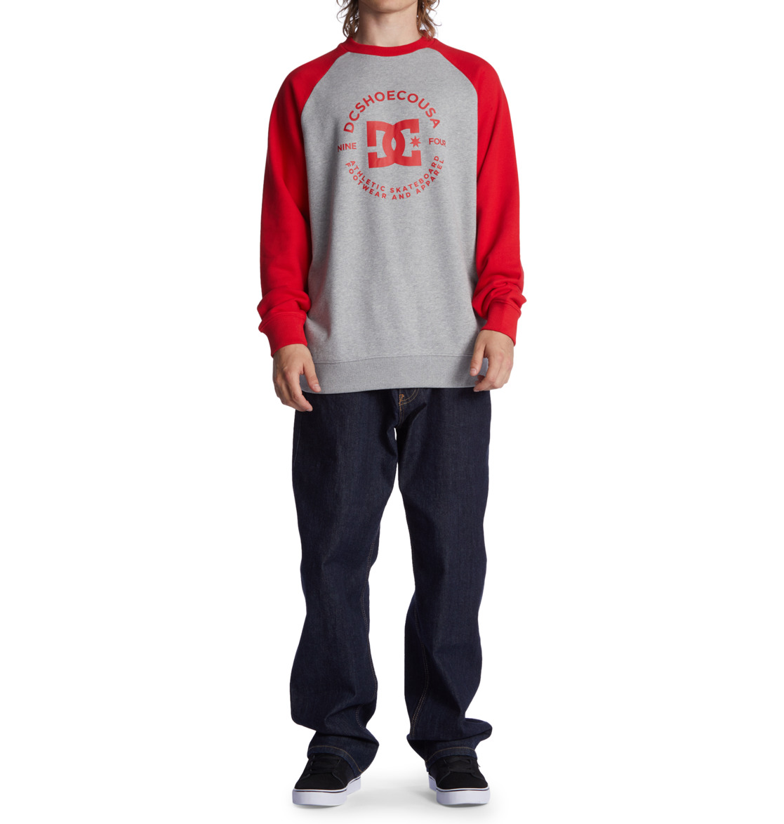 DC Star Pilot Men Sweatshirt Grey / Red | US-9032CBW