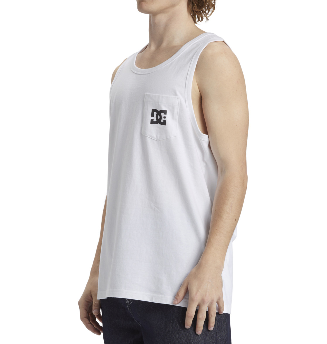 DC Star Pocket Pocket Vest Top Men T-Shirt White | US-6127SPQ