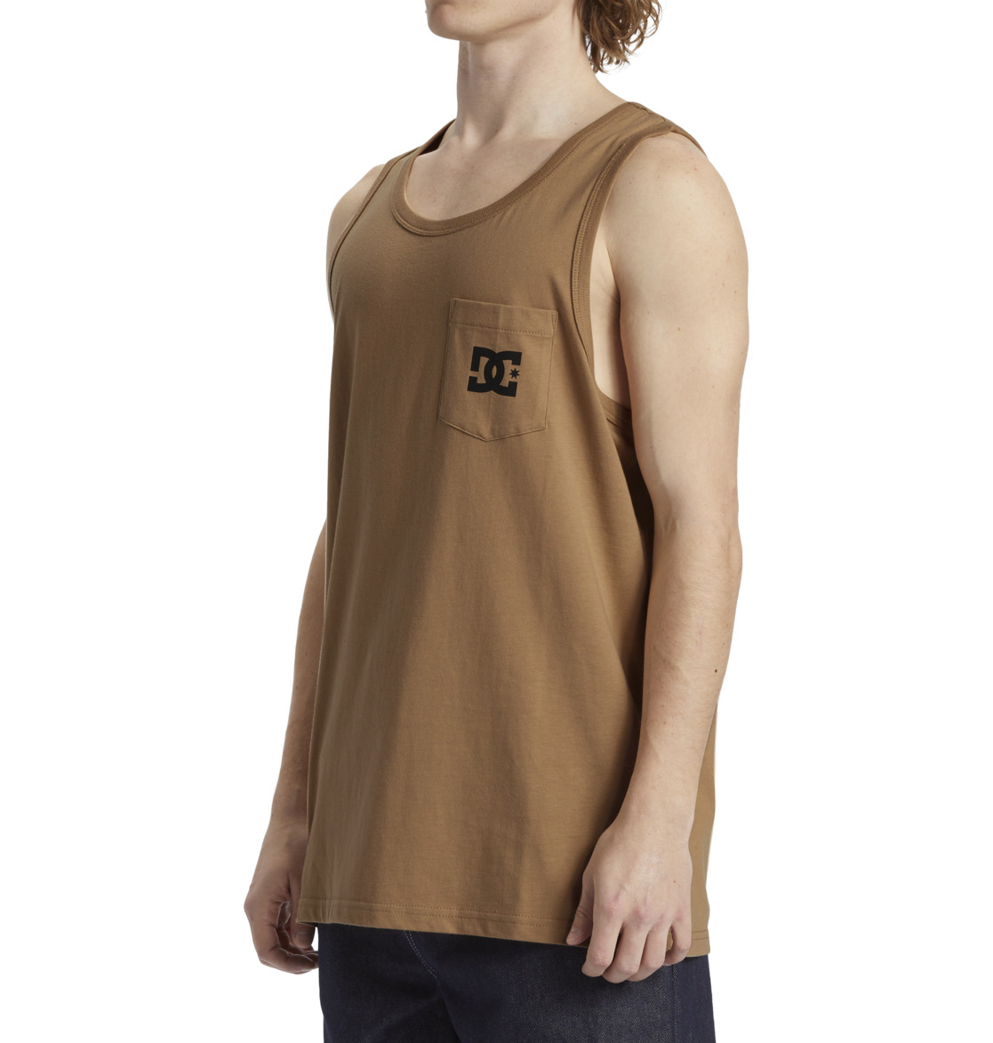 DC Star Pocket Pocket Vest Top Men T-Shirt Brown | US-2715MXD