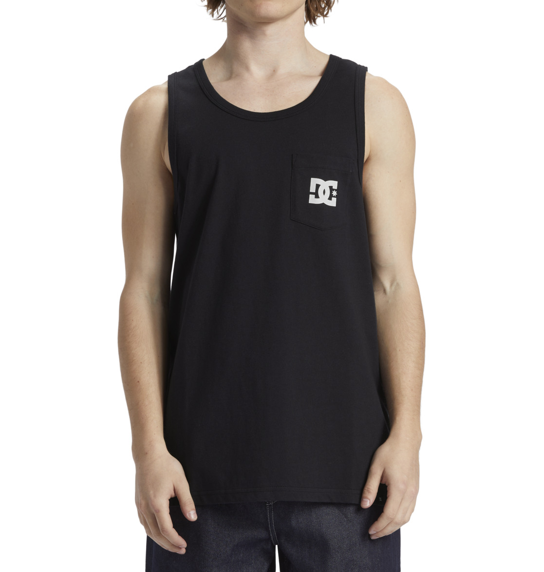 DC Star Pocket Pocket Vest Top Men T-Shirt Black | US-3547EMN