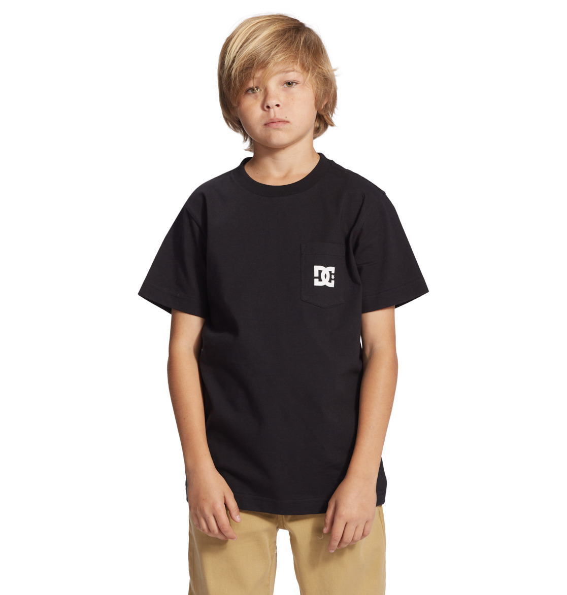 DC Star Pocket Short Sleeve Kids' T-Shirt Black | US-5689XYH