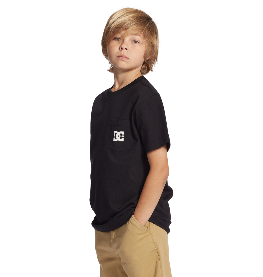 DC Star Pocket Short Sleeve Kids' T-Shirt Black | US-5689XYH