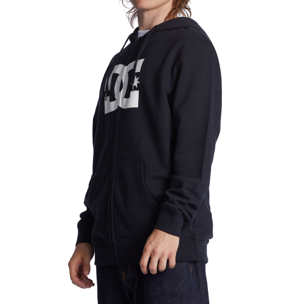 DC Star Zip-Up Men Hoodie Black | US-9504SAZ