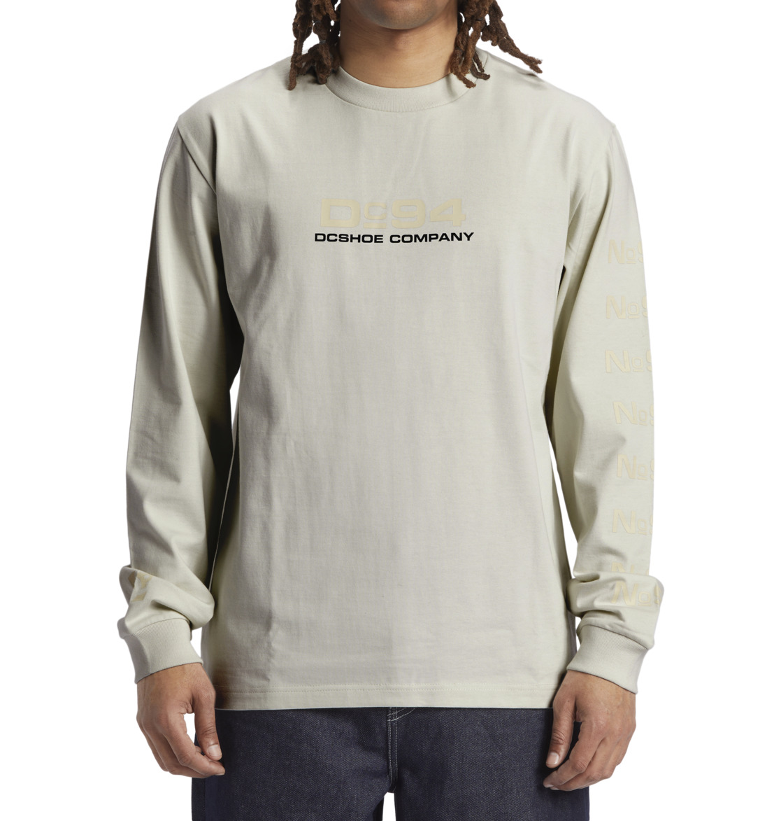 DC Static 94 Long Sleeve Men T-Shirt White | US-2584THD