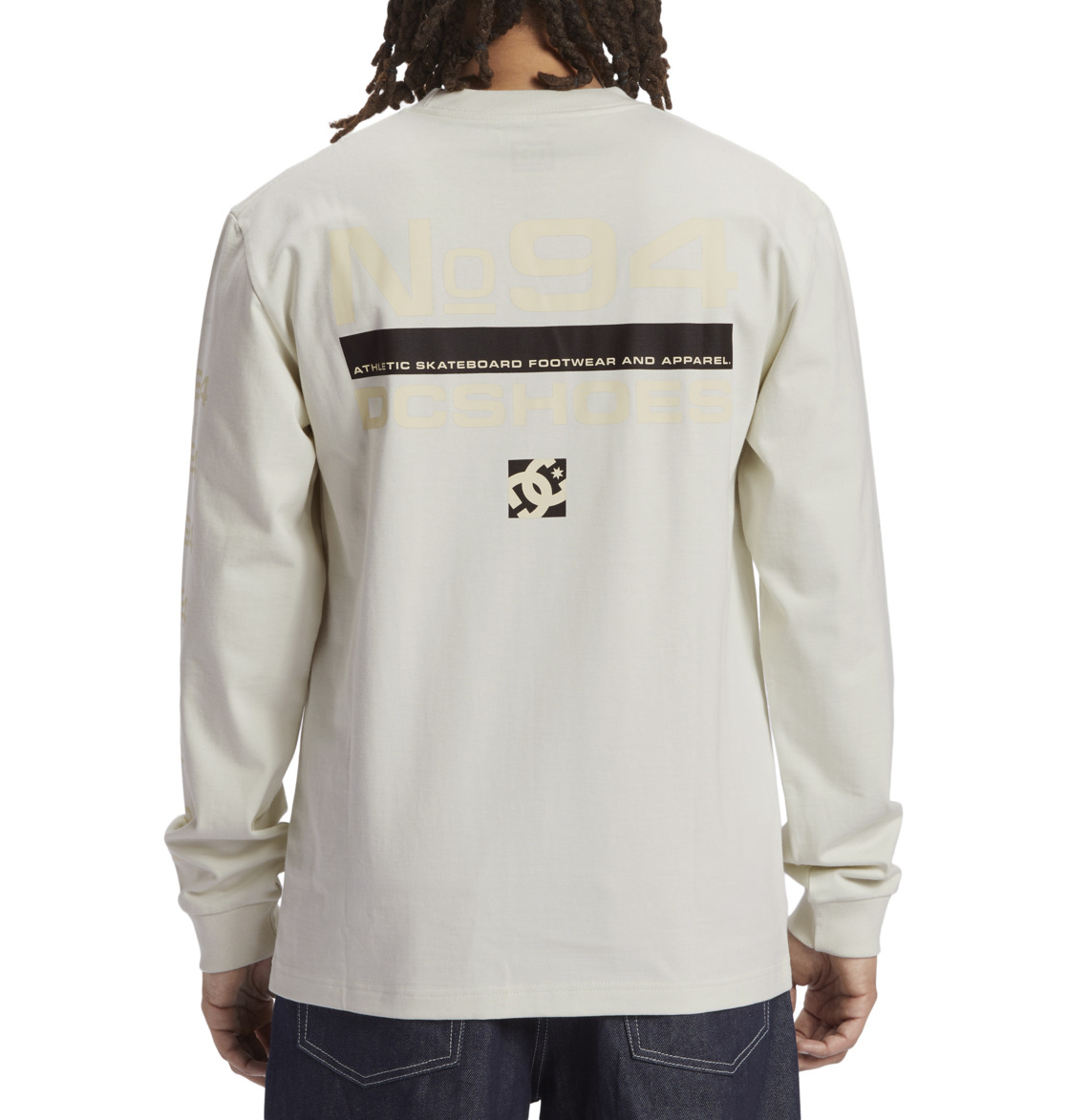 DC Static 94 Long Sleeve Men T-Shirt White | US-2584THD