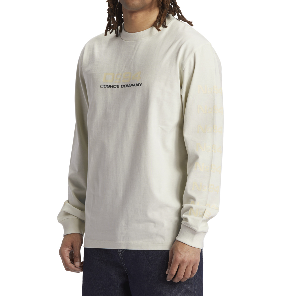 DC Static 94 Long Sleeve Men T-Shirt White | US-2584THD