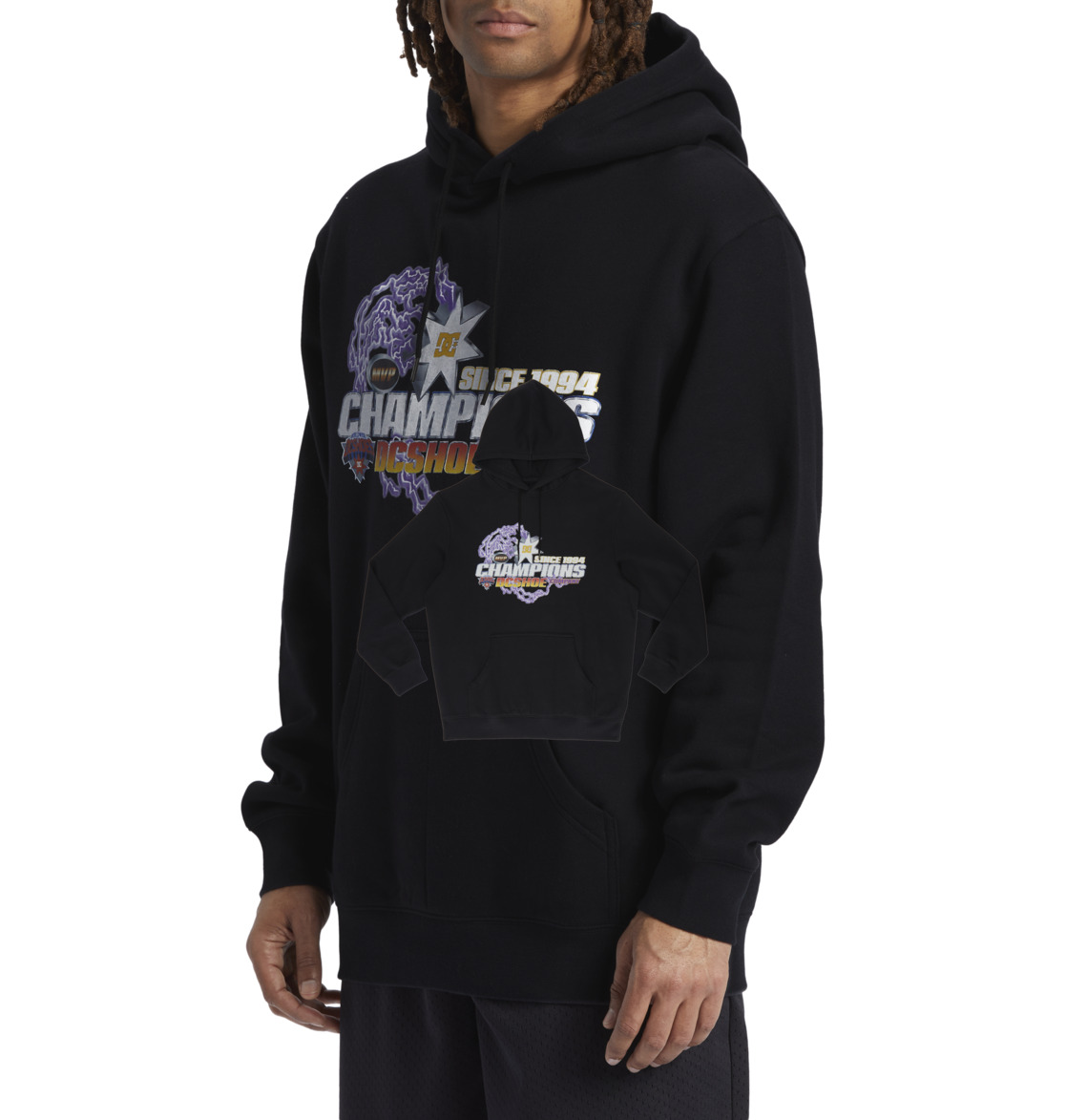 DC The Champs Pullover Men Hoodie Black | US-3256MEV