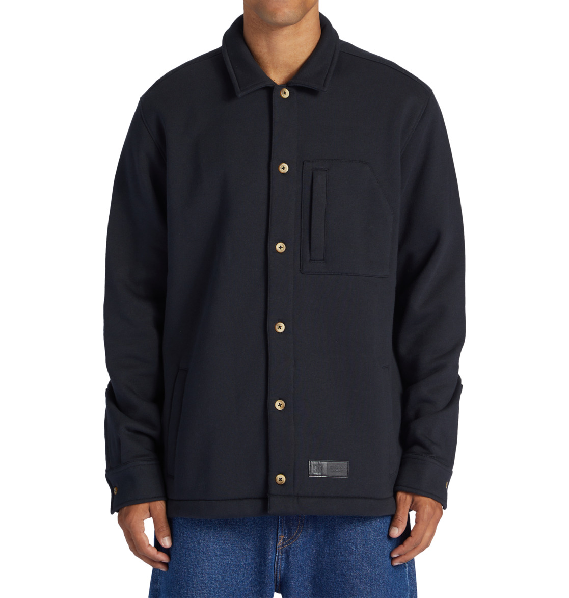 DC The Lux Overshirt Men Sweatshirt Black | US-5463SHQ