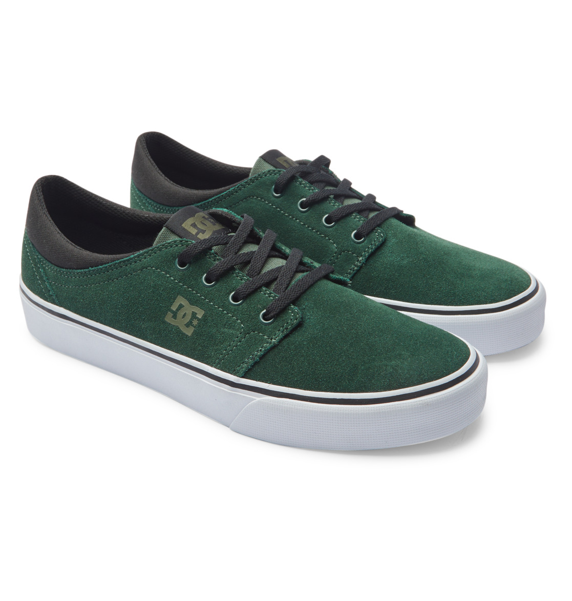 DC Trase Suede Men Sneakers Dark Green | US-3860ENU