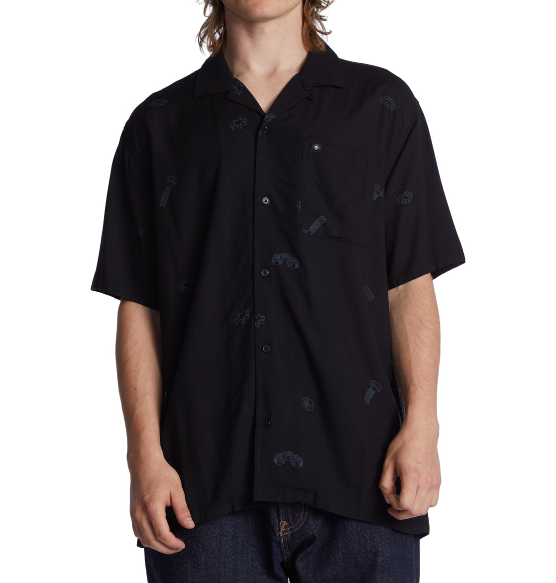 DC Tripped Vacation Short Sleeve Men Shirts Screwy | US-2631BLG