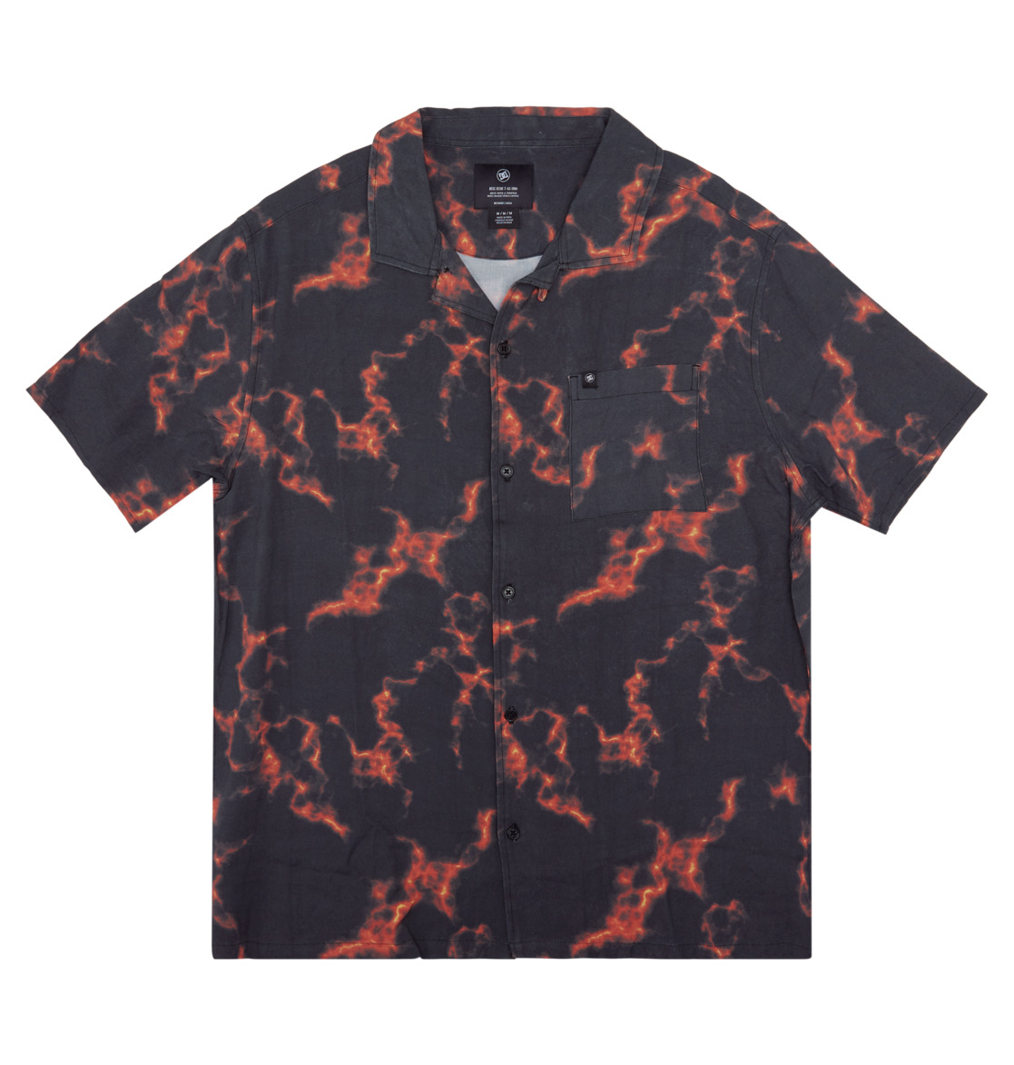 DC Tripped Vacation Short Sleeve Men Shirts Black Orange | US-0854HYL