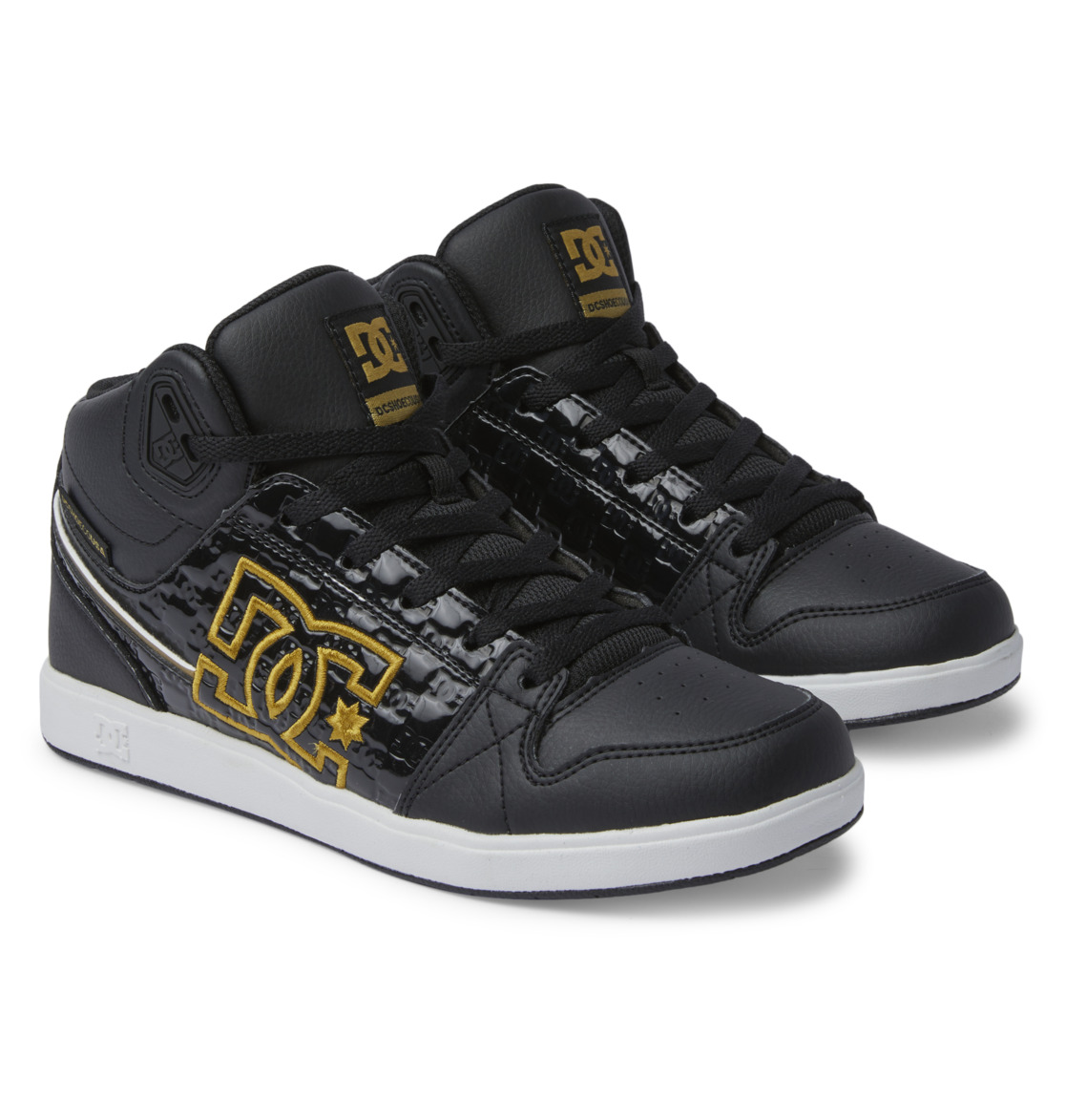 DC University High Top Women Sneakers Black / Gold | US-0152OFJ