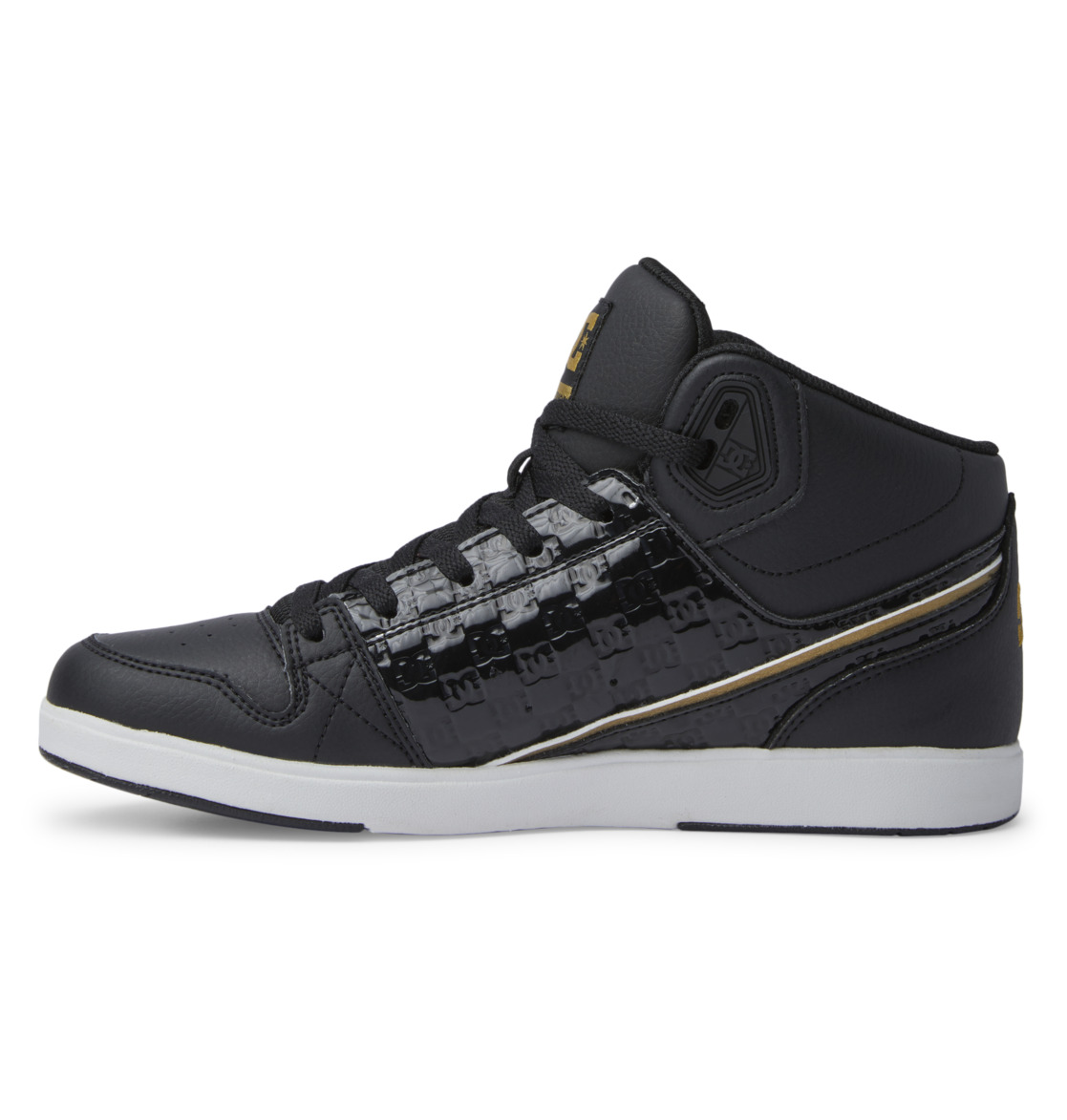 DC University High Top Women Sneakers Black / Gold | US-0152OFJ