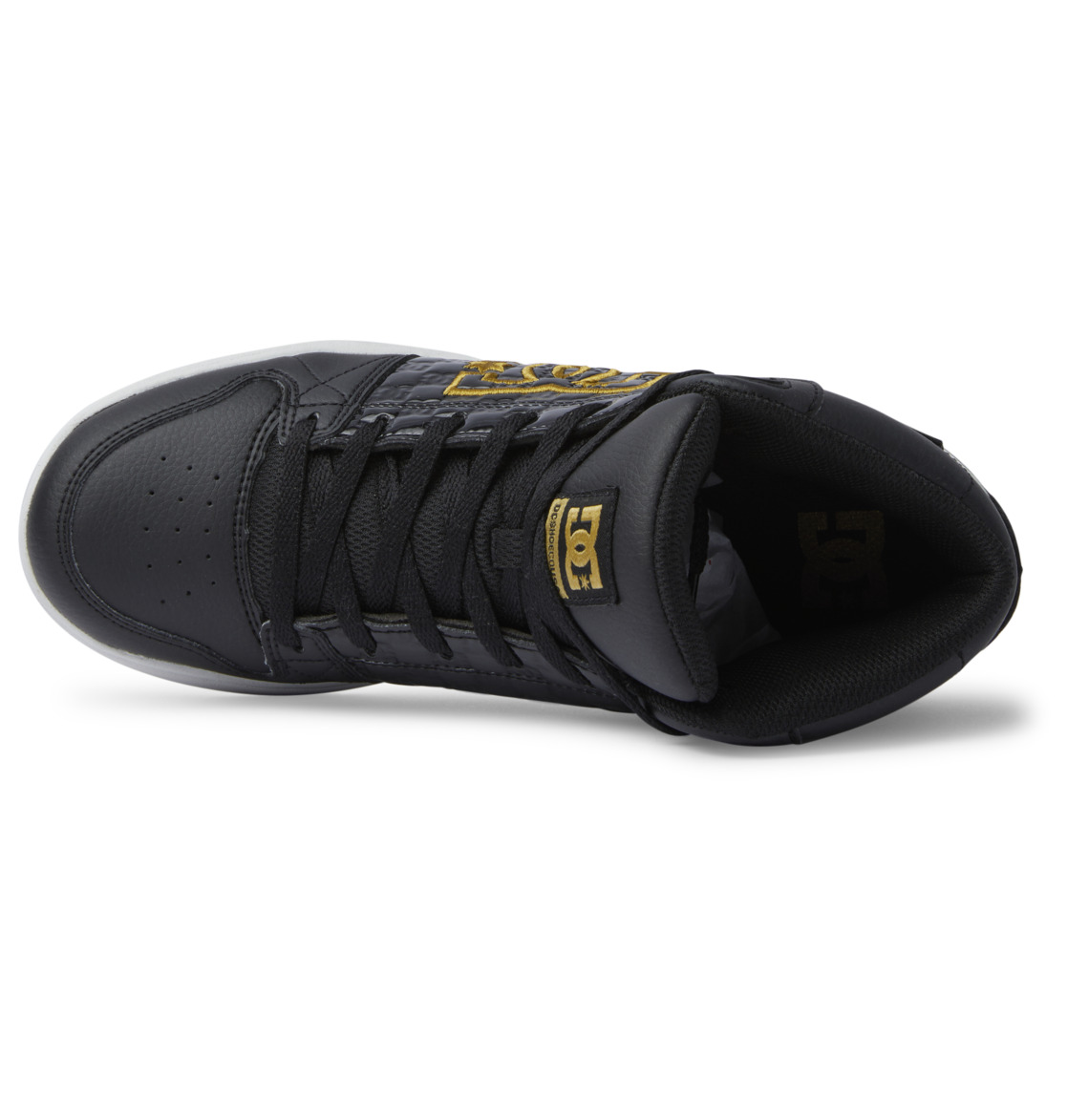 DC University High Top Women Sneakers Black / Gold | US-0152OFJ