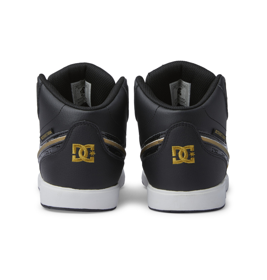 DC University High Top Women Sneakers Black / Gold | US-0152OFJ