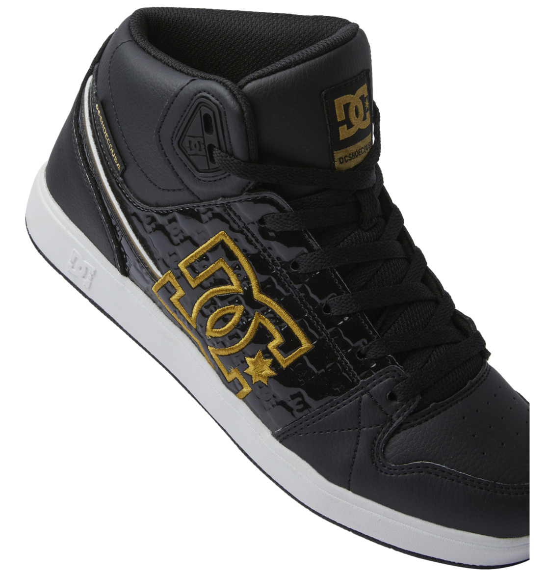 DC University High Top Women Sneakers Black / Gold | US-0152OFJ